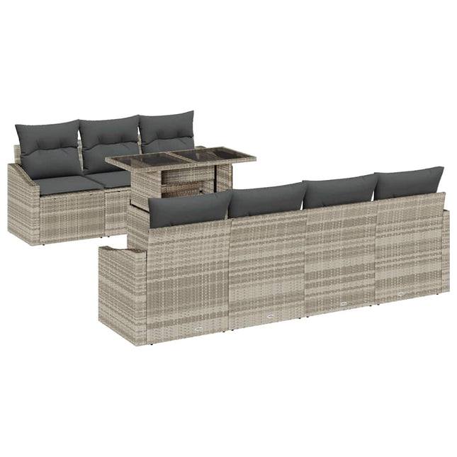 Tuin Sofa Set Met Kussen 8 Pcs Poly Rattan