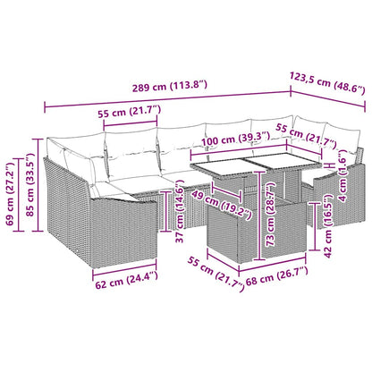 Tuin Sofa Set Met Kussen 8 Pcs Poly Rattan