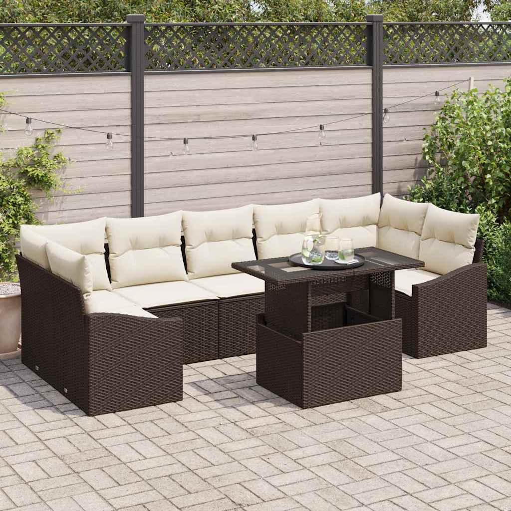 Tuin Sofa Set Met Kussen 8 Pcs Poly Rattan