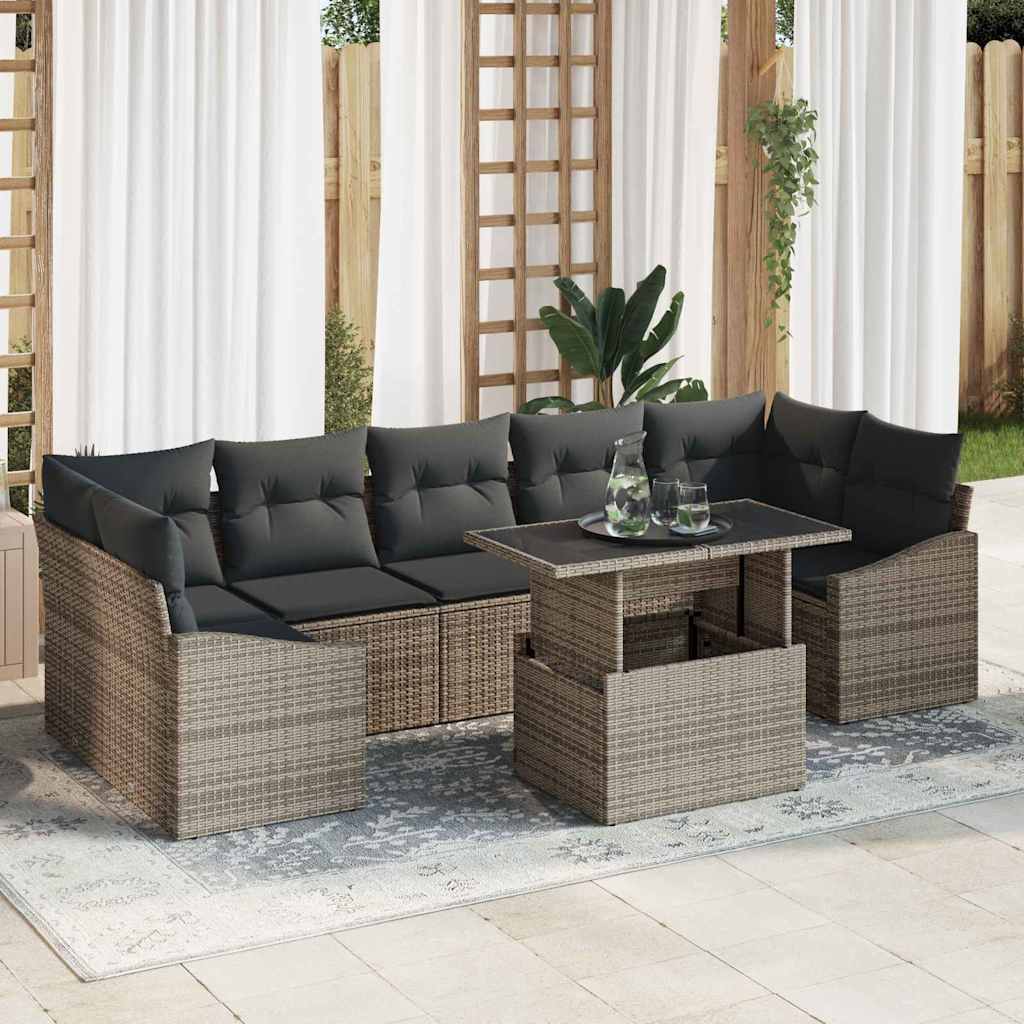 Tuin Sofa Set Met Kussen 8 Pcs Poly Rattan