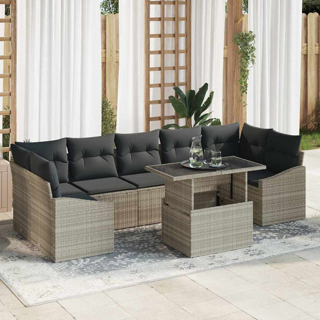 Tuin Sofa Set Met Kussen 8 Pcs Poly Rattan