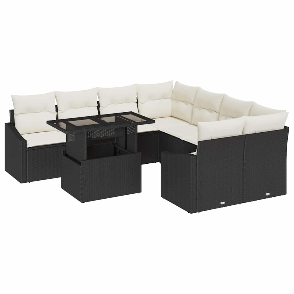 Tuin Sofa Set Met Kussen 9 Pcs Poly Rattan