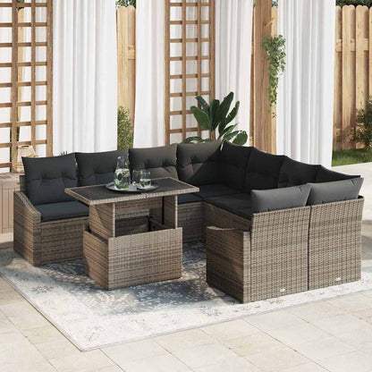 Tuin Sofa Set Met Kussen 9 Pcs Poly Rattan