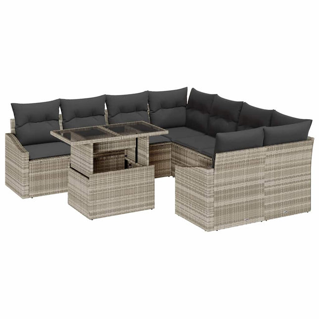 Tuin Sofa Set Met Kussen 9 Pcs Poly Rattan