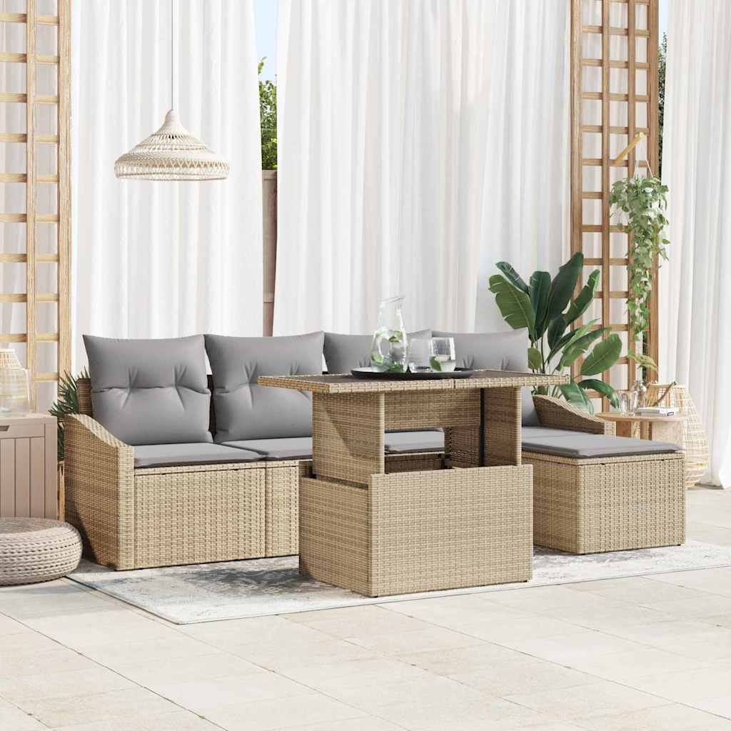 Tuin Sofa Set Met Kussen 6 Pcs