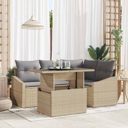 Tuin Sofa Set Met Kussen 5 Pcs Poly Rattan