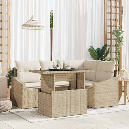 Tuin Sofa Set Met Kussen 5 Pcs Poly Rattan