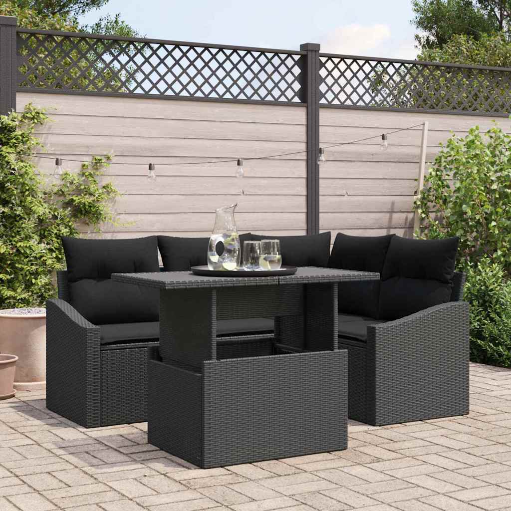 Tuin Sofa Set Met Kussen 5 Pcs Poly Rattan