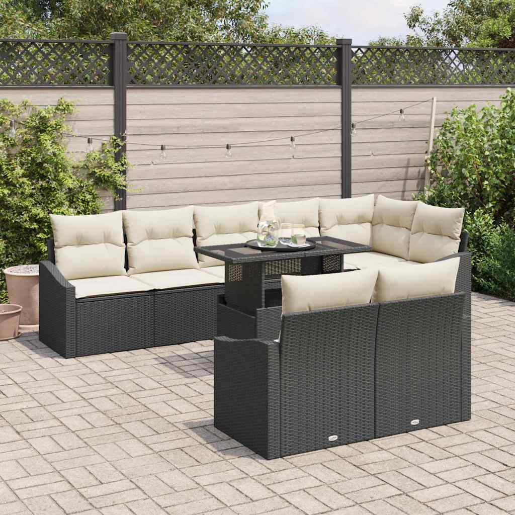Tuin Sofa Set Met Kussen 9 Pcs Poly Rattan
