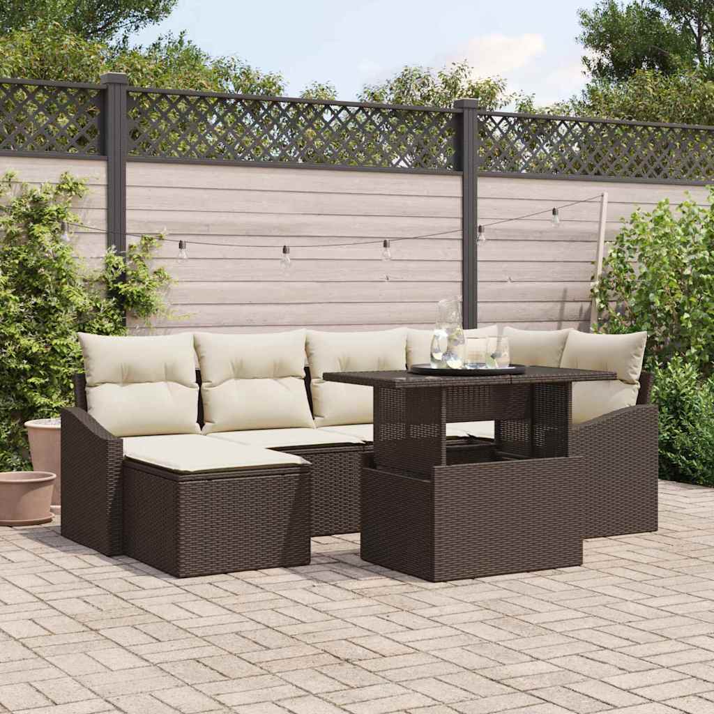 Tuin Sofa Set Met Kussen 7 Pcs