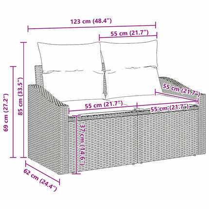 Tuin Sofa Set 7 St Beige En Crème Poly Rattan