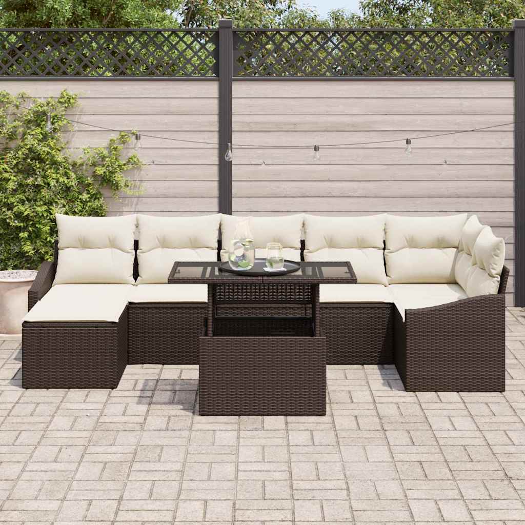 Tuin Sofa Set Met Kussen 8 Pcs Poly Rattan