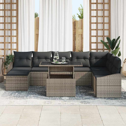 Bankstel Met Kussen Met Opslag 9 Pcs Poly Rattan