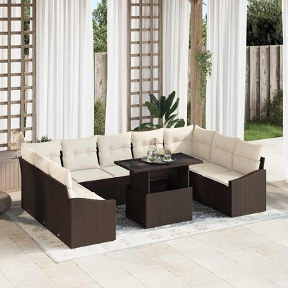 Bankstel Met Kussen 10 Pcs Poly Rattan