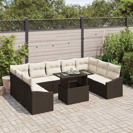Bankstel Met Kussen 10 Pcs Poly Rattan