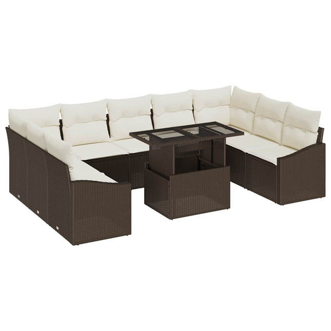 Bankstel Met Kussen 10 Pcs Poly Rattan