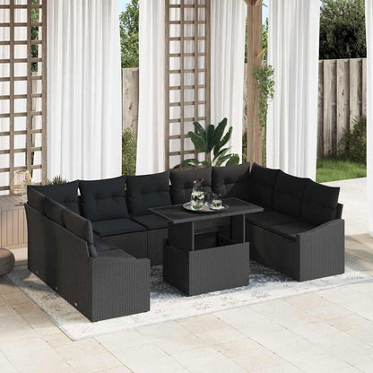 Bankstel Met Kussen 10 Pcs Poly Rattan