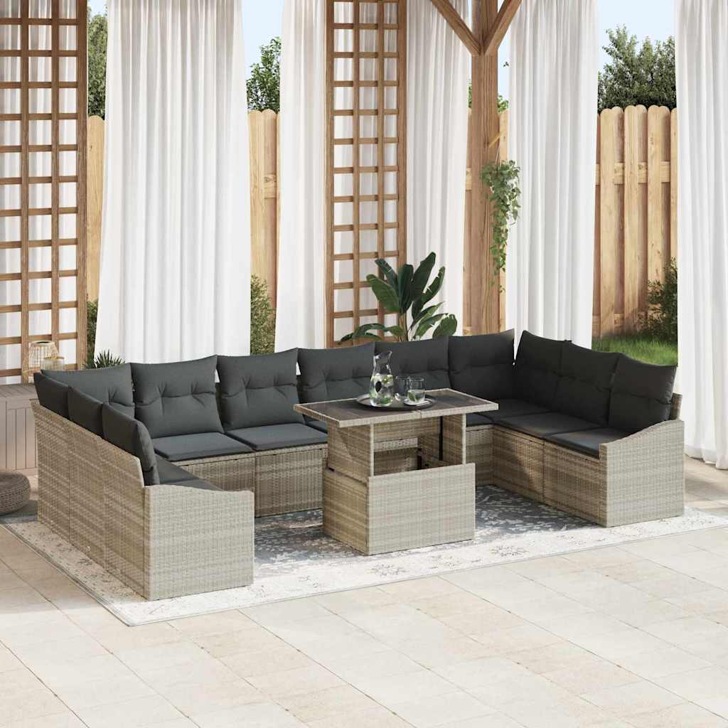 Bankstel Met Kussen 11 Pcs Poly Rattan