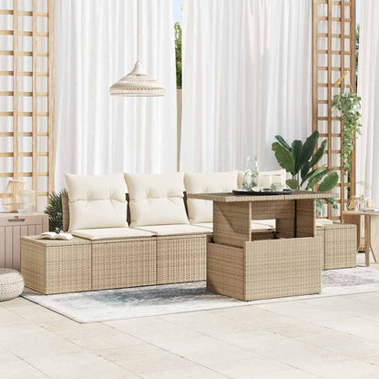 Bankstel Met Kussen 5 Pcs Poly Rattan