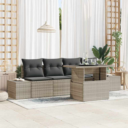 Bankstel Met Kussen 5 Pcs Poly Rattan