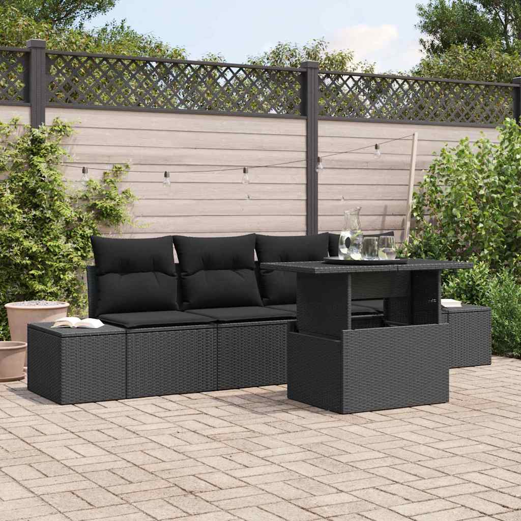 Bankstel Met Kussen 5 Pcs Poly Rattan