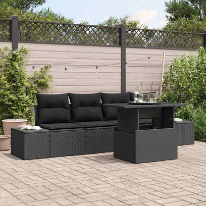 Bankstel Met Kussen 5 Pcs Poly Rattan