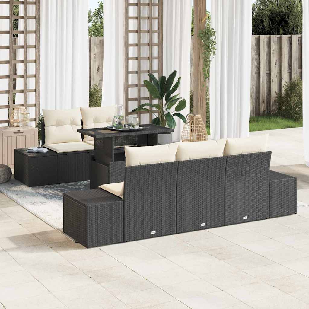 Bankstel Met Kussen 6 Pcs Poly Rattan