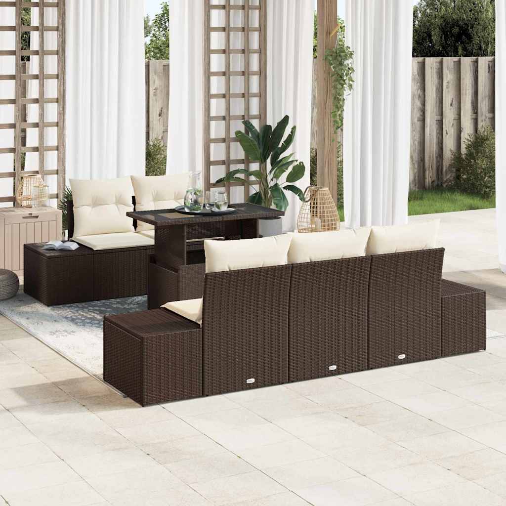 Bankstel Met Kussen 6 Pcs Poly Rattan