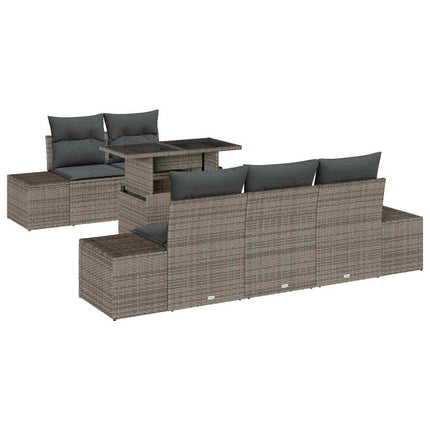 Bankstel Met Kussen 6 Pcs Poly Rattan