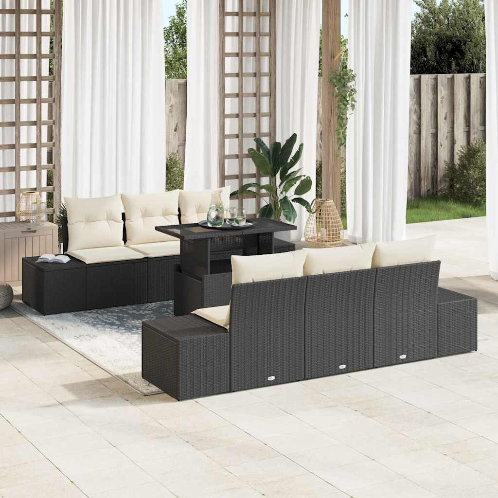 Bankstel Met Kussen 7 Pcs Poly Rattan