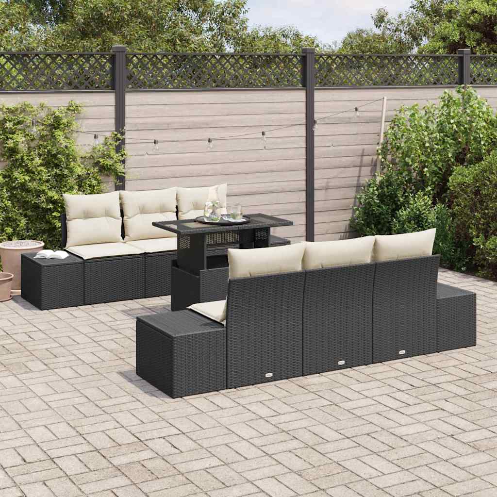 Bankstel Met Kussen 7 Pcs Poly Rattan