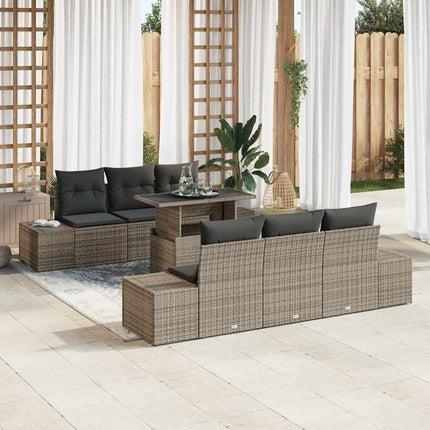 Bankstel Met Kussen 7 Pcs Poly Rattan