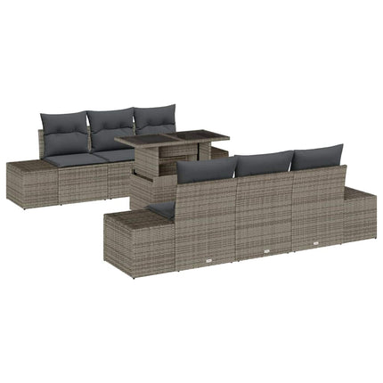Bankstel Met Kussen 7 Pcs Poly Rattan
