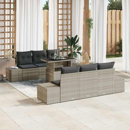 Bankstel Met Kussen 7 Pcs Poly Rattan