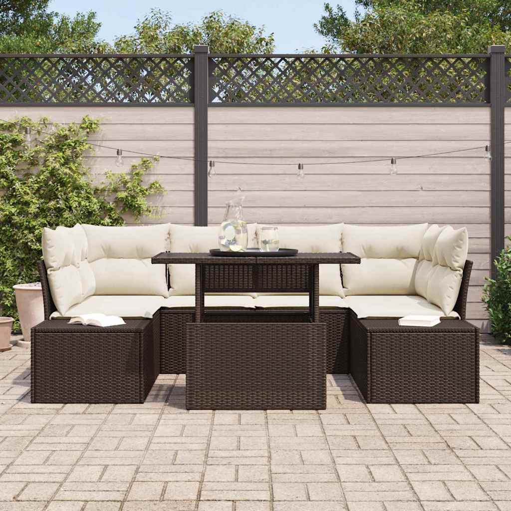 Bankstel Met Kussen 7 Pcs Poly Rattan