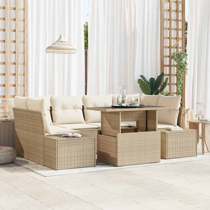 Bankstel Met Kussen 7 Pcs Poly Rattan
