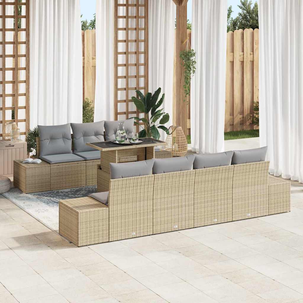 Bankstel Met Kussen 8 Pcs Poly Rattan