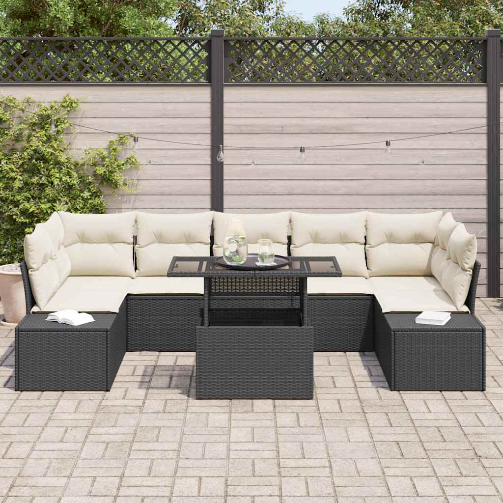 Bankstel Met Kussen 8 Pcs Poly Rattan
