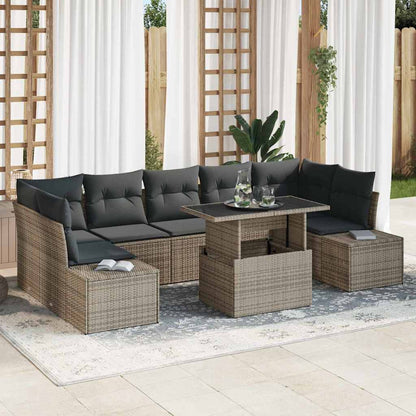 Bankstel Met Kussen 8 Pcs Poly Rattan