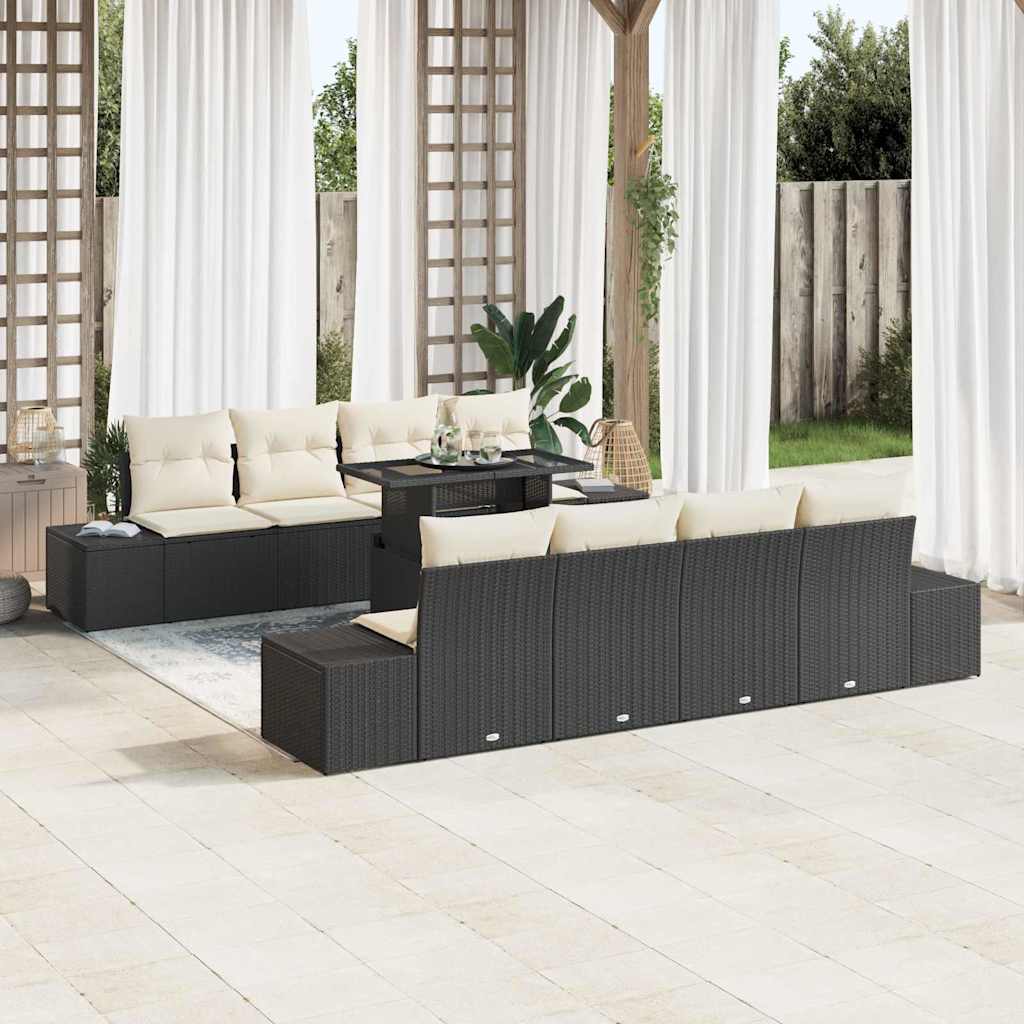 Tuin Sofa Set Met Kussen 9 Pcs Poly Rattan