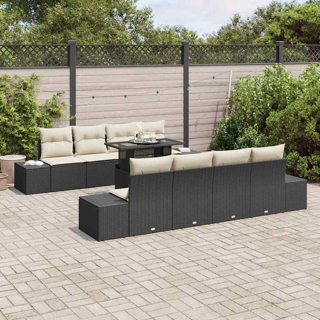 Tuin Sofa Set Met Kussen 9 Pcs Poly Rattan