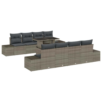 Tuin Sofa Set Met Kussen 9 Pcs Poly Rattan