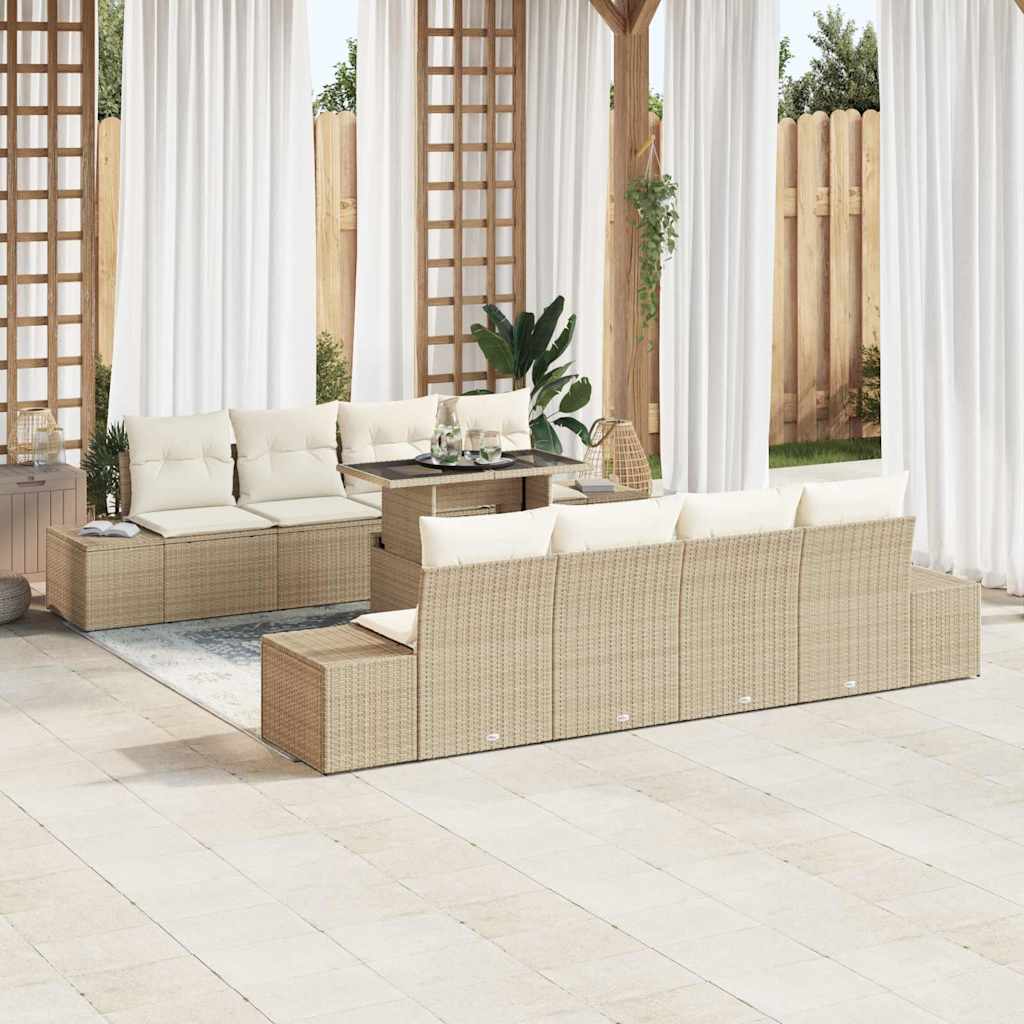 Tuin Sofa Set Met Kussen 9 Pcs Poly Rattan