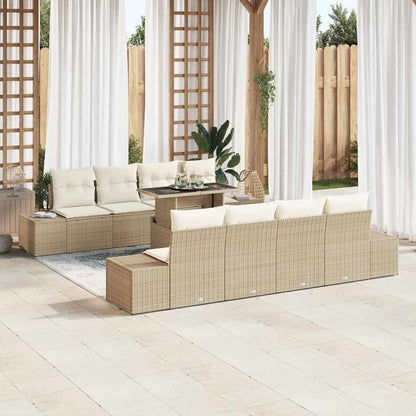Tuin Sofa Set Met Kussen 9 Pcs Poly Rattan