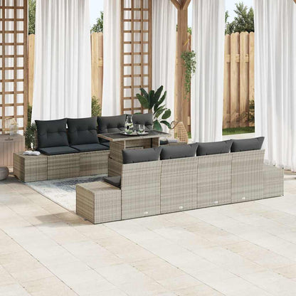 Tuin Sofa Set Met Kussen 9 Pcs Poly Rattan
