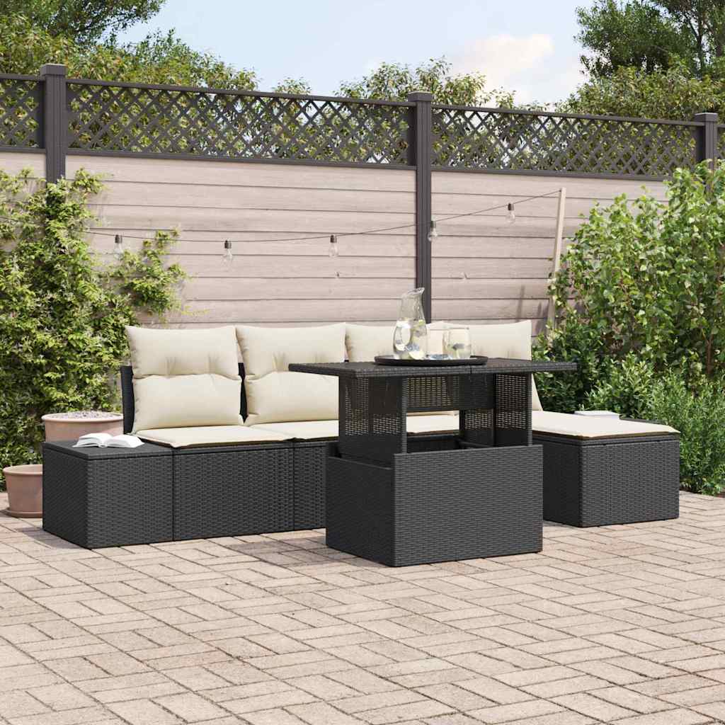Tuin Sofa Set Met Kussen 6 Pcs Poly Rattan