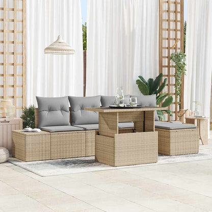Tuin Sofa Set Met Kussen 6 Pcs Poly Rattan