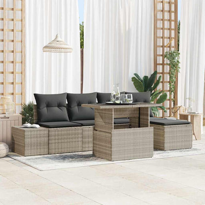 Tuin Sofa Set Met Kussen 6 Pcs Poly Rattan