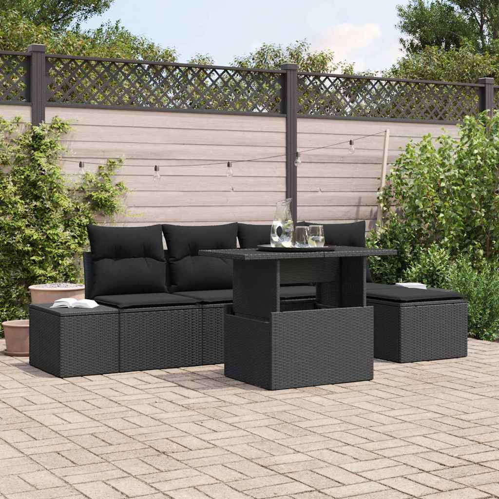 Tuin Sofa Set Met Kussen 6 Pcs Poly Rattan