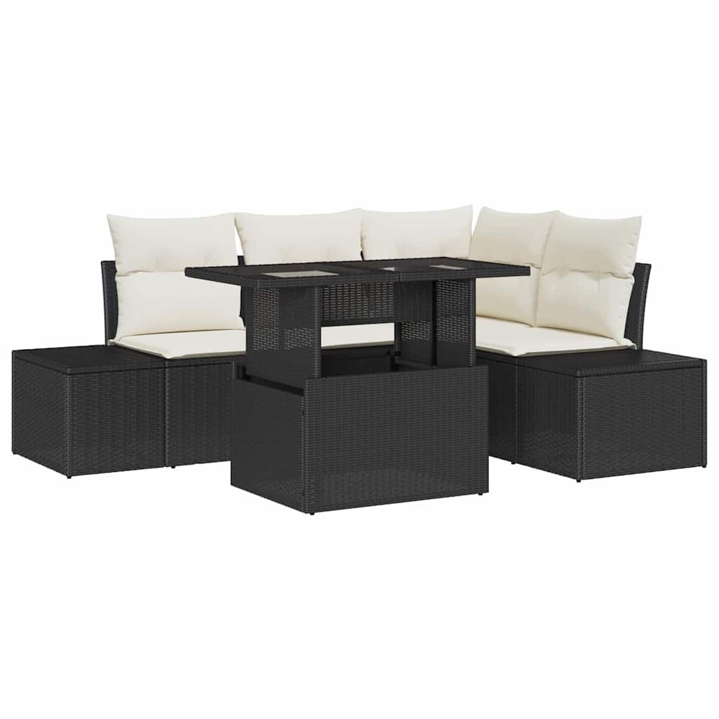 Tuin Sofa Set Met Kussen 5 Pcs Poly Rattan